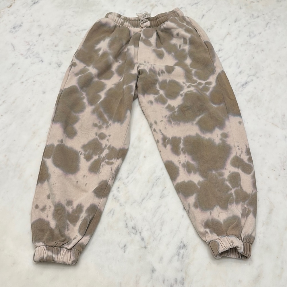 Zara Tan & Cream Tie-Dye Sweatpants